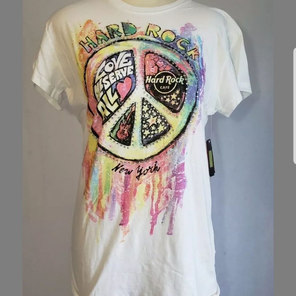 Hard Rock Cafe New York Womens Graphic Tshirt Tee